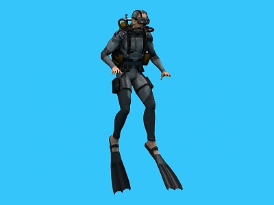 Lifeguard Diver Professional Diver Underwater Worker model