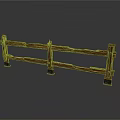 Rustic Wooden Fence Structure With Horizontal Planks And Support Posts