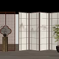 New Chinese Screen New Chinese Partition 3d model
