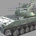 PBR PGZ04 Self-Propelled Antiaircraft Gun PGZ04 4-tube Self-Propelled Antiaircraft Gun 04 Self-Propelled Antiaircraft Gun-shell Air Defense System 3d model