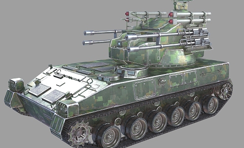 PBR PGZ04 Self-Propelled Antiaircraft Gun PGZ04 4-tube Self-Propelled Antiaircraft Gun 04 Self-Propelled Antiaircraft Gun-shell Air Defense System 3d model