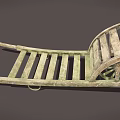 Vintage Wooden Hand Cart With Old Weathered Planks And Wooden Wheels