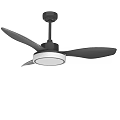 Modern Ceiling Fan With Light Black Blades And White Fixture Design
