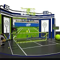 Trendy Sports Playground With Tennis Court Panda And Interactive Lighting Stage