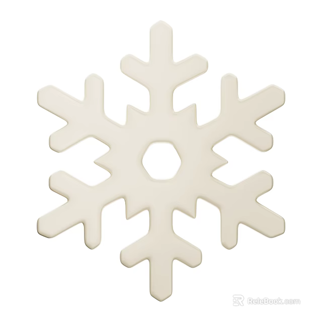 Modern Decorative Ornament Set with White Snowflake Design for Home Decor 3d model 