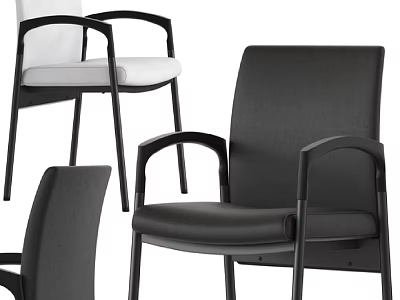 Modern Black Armchair With Metal Frame And Comfortable Upholstered Seat Design 3d model