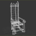 Rustic Handcrafted Wooden Single Chair With Natural Wood Backrest And Armrests