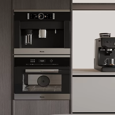 Modern Kitchen With Miele Built in Oven And Coffee Machine Appliances 3d model