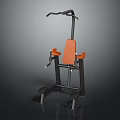 Orange Seat Black Frame Fitness Equipment With Adjustable Handles And Sturdy Base
