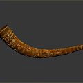 Exquisite Golden Horn Shaped Household Item With Intricate Carved Patterns