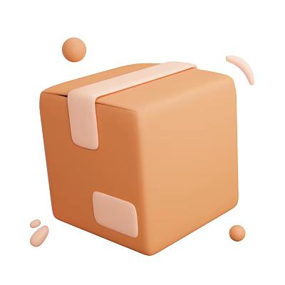 Minimalist Modern Decorative Ornament Set With Orange Cube Spherical And Curved Accents 3d model