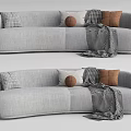 modern double sofa curved sofa 3d model