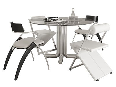 Dining table and chair combination model