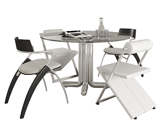 Dining table and chair combination 3d model