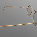 Elegant Golden Round Frame Glasses Fashion Jewelry Accessory With Sleek Design