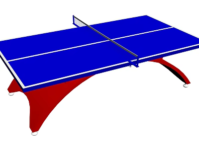 Blue Table Tennis Table With Red Frame And Net For Sports Equipment 3d model