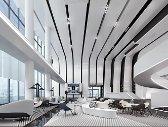 Modern Hall Sales Office Sales Center Negotiation Area Rest Area Club Center 3d model