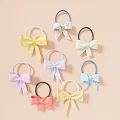 Multiple Colors Hair Scrunchies with Bow Details for Accessory Set