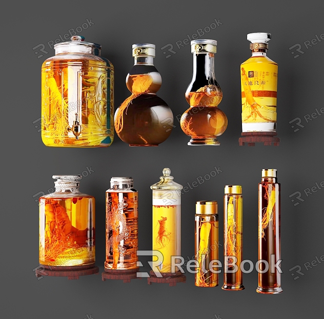 Medicinal wine sparkling wine medicinal wine bottle wine jar utensils glass bottle model