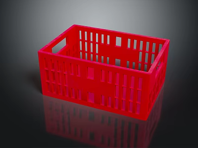 Red Plastic Storage Basket Perfect For Household Organizing And Daily Needs 3d model