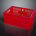 Red Plastic Storage Basket Perfect For Household Organizing And Daily Needs 3d model