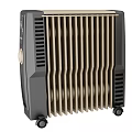 Portable Electric Heater with Radiator Fins Control Panel and Casters for Home Heating