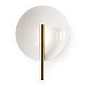 Modern Wall Lamp With White Circular Shade And Gold Metal Pole
