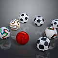 Assorted Colorful Soccer Balls And Cricket Ball With Diverse Patterns For Daily Use