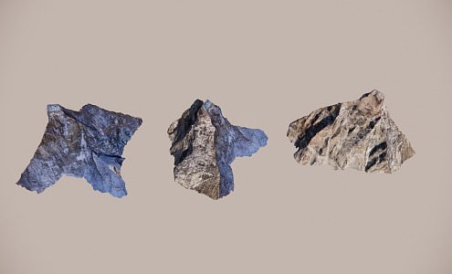 Outdoor rockery snow mountain landscape 3d model