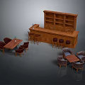 Wooden Furniture Collection With Bar Counter Stools Dining Table Chairs Armchairs And Coffee Table