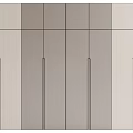 Modern Wardrobe Design With Light Gray Beige Paneled Doors And Minimalist Handles