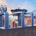 KOALAWANG Kids Friendly Playground With Blue Pink Ferris Wheel And Carousel Structure