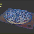 Freshly Baked Pizza with Tomato Ham Bell Peppers and Cheese on Orange Board