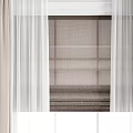 Beige And Brown Curtains With Sheer Curtains Roller Blinds White Window Frame