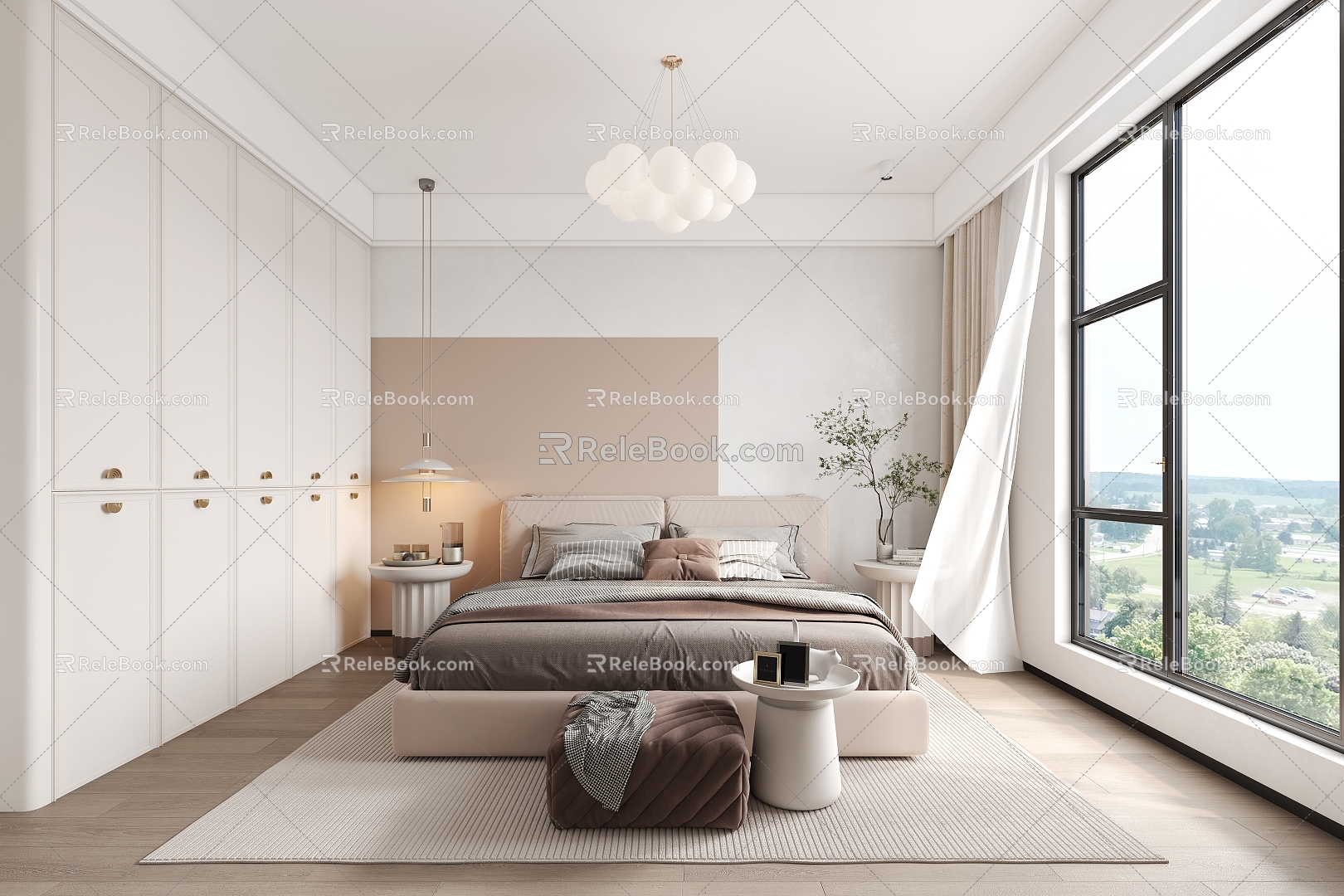 Modern bedroom master room 3d model