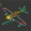 Green Military Aircraft Model With Red Circle Markings And Yellow V171 Identification Number