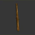 Ancient Bronze Long Cylindrical Artillery Barrel With Textured Surface Central Component Isolated On Gray Background