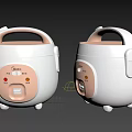 Midea White And Pink Rice Cookers Modern Kitchen Appliances With Control Panels Buttons And Indicators