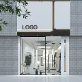 Clothing Store Interior With Minimalist Design Modern Lighting Clothing Racks And Full Length Mirror