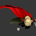 Animated Female Mythical Character With Blonde Hair Red Cape Hammer And Armor