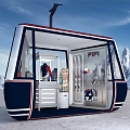 Cable Car Snow Clothing Display Meichen Sports Equipment Ski Equipment 3d model