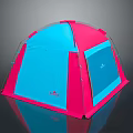 Pink and Blue Tent with Door and Window for Outdoor Camping Use