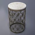 Elegant Modern Side Tables With Intricate Metal Frames And Round Tabletops 3d model