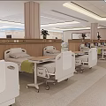 Hospital Outpatient Ward Interior With Multiple Beds And Modern Decor