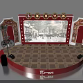 Pechoin Vintage Stage Design with Old Shanghai Theme Red Decorations and Black White Street View