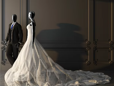 Modern Wedding Dress 3d model