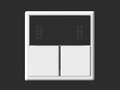 Modern White Double Switch Panel With Sleek Design For Home Interior Use 3d model