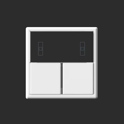Modern White Double Switch Panel With Sleek Design For Home Interior Use 3d model