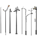 Modern Outdoor Lights with Various Stylish Designs and Metal Poles for Garden Street