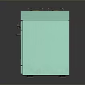 Light Green Kitchen Gas Stove With Four Burners Oven And Control Knobs